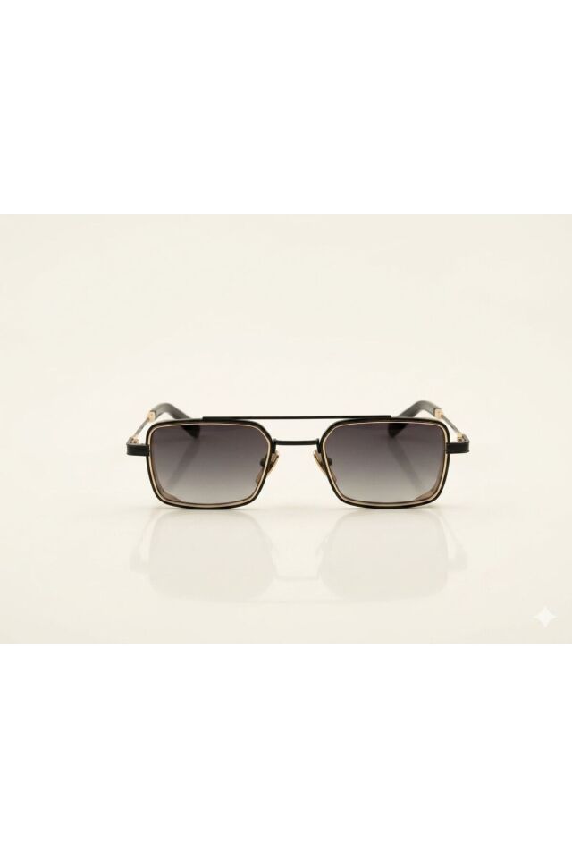 X L180 C4 Kare Retro Unisex Güneş Gözlüğü Degrade Siyah