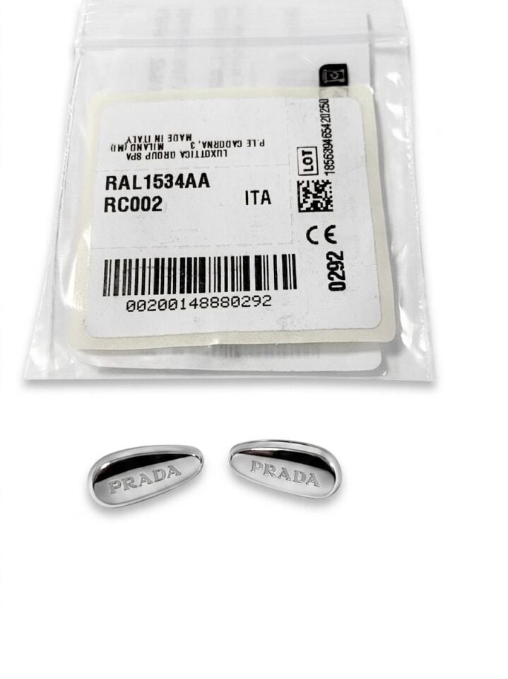 Orijinal Prada Gözlük Burun Pedi Seti Luxottica RAL 1534AA R002 Gümüş